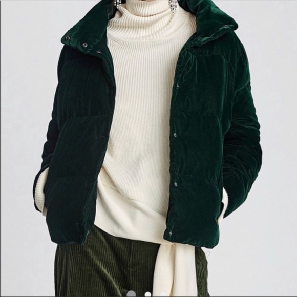 zara velvet puffer
